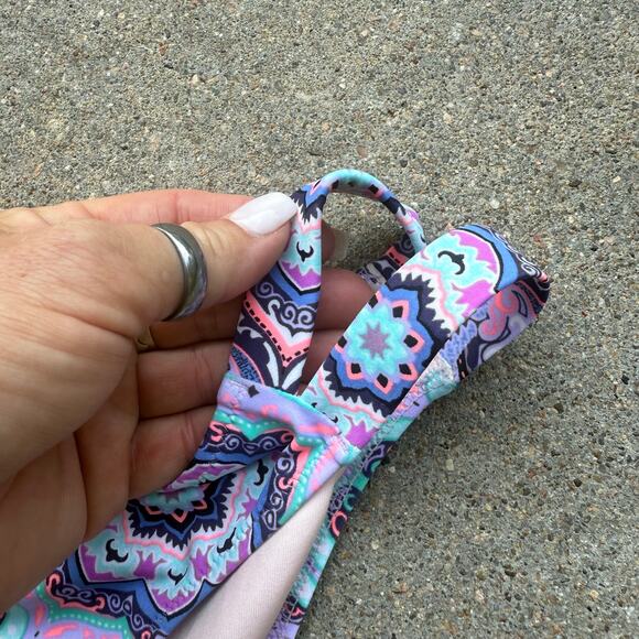 Victoria's Secret Purple Blue Pink The Double Banded Hipster Bikini Bottoms MED - Picture 6 of 6